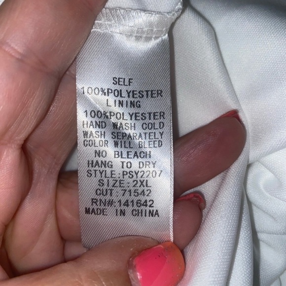 All White ruffle off-shoulder elastic waist one-piece jumpsuit Women’s Size 2XL - Picture 5 of 11